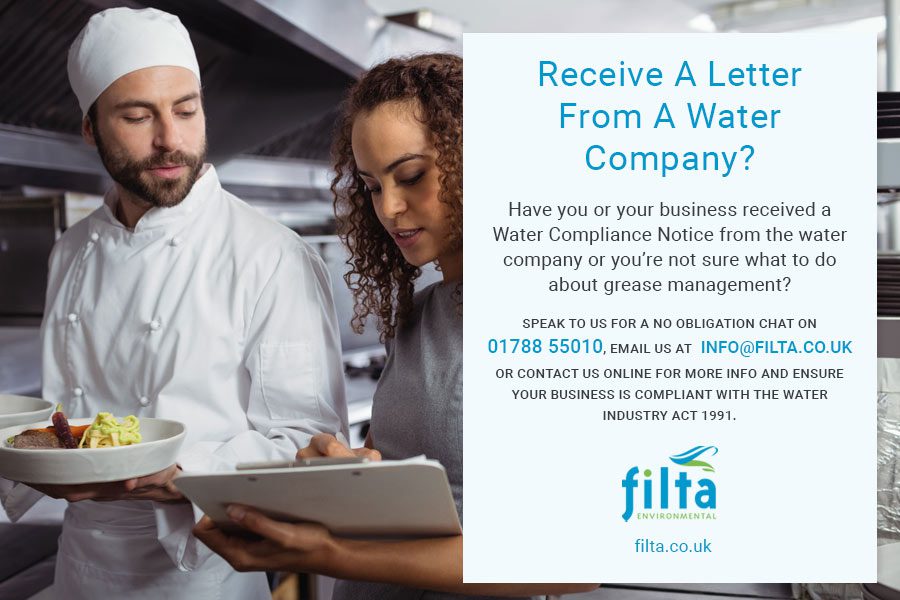 Letter Water Company Compliance - Grease Management UK - Filta